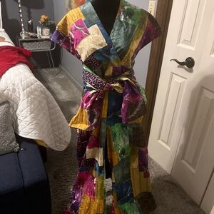 Sassy Jones Multicolor Patchwork Jumpsuit